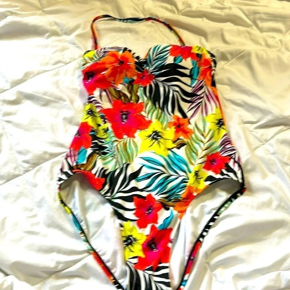 Jantzen tropical print one piece swimsuit size 12
